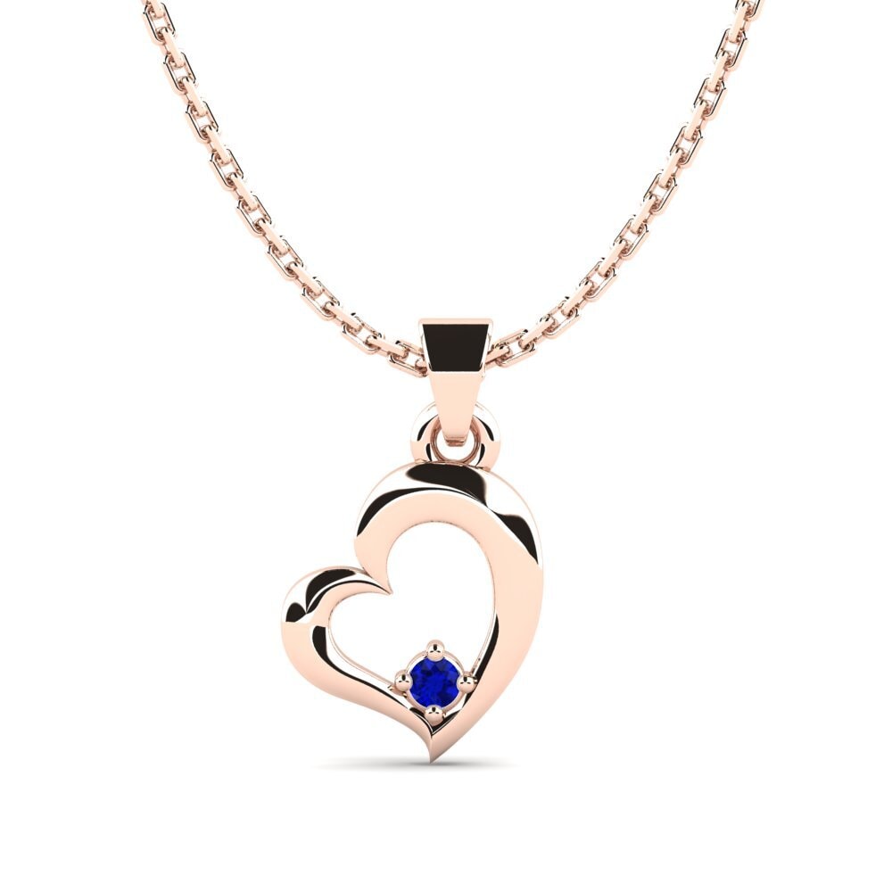 14ct Rose Gold Sapphire Women's Pendant Zoya