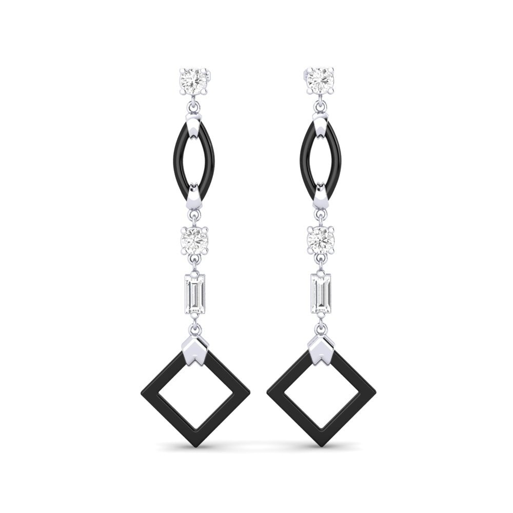 925 Prata de lei diamante-safira Brincos Feminino Zuan