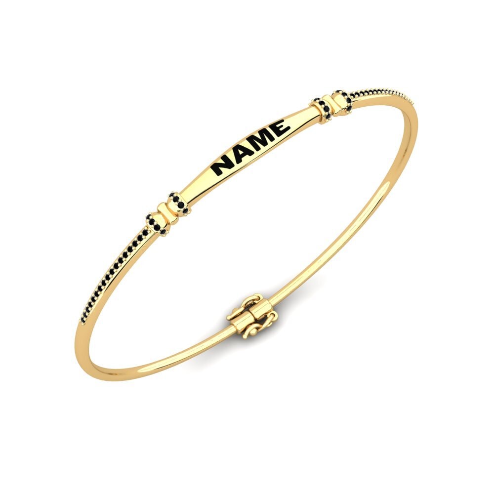 14ct Yellow Gold Black Sapphire Women's Bracelet Zubat