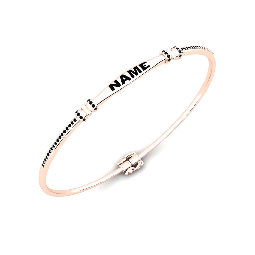 14ct Rose Gold Black Diamond Women's Bracelet Zubat