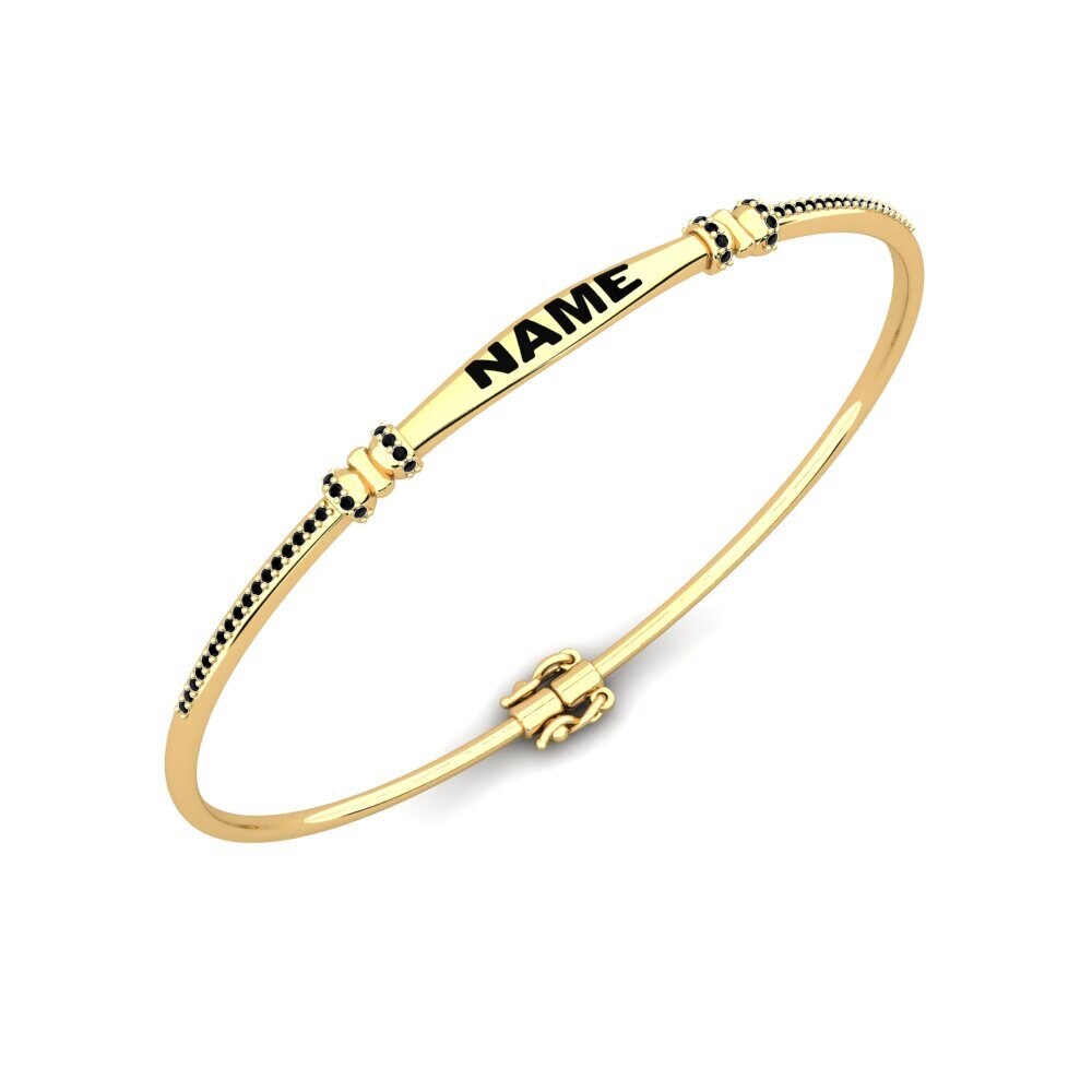 14ct Yellow Gold Black Diamond Women's Bracelet Zubat