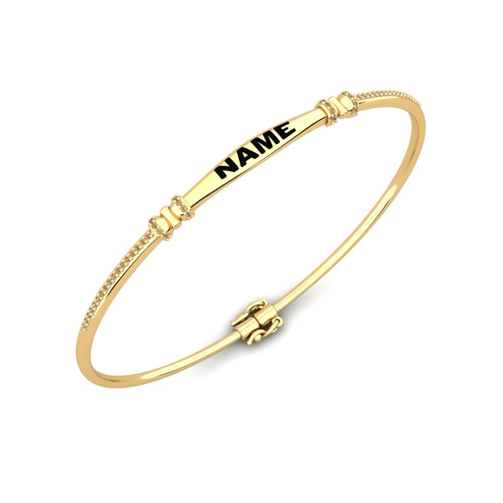 14ct Yellow Gold Brown Diamond Women's Bracelet Zubat