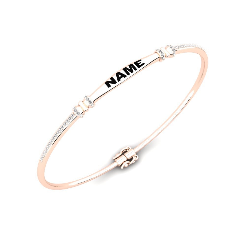 14ct Rose Gold White sapphire Women's Bracelet Zubat