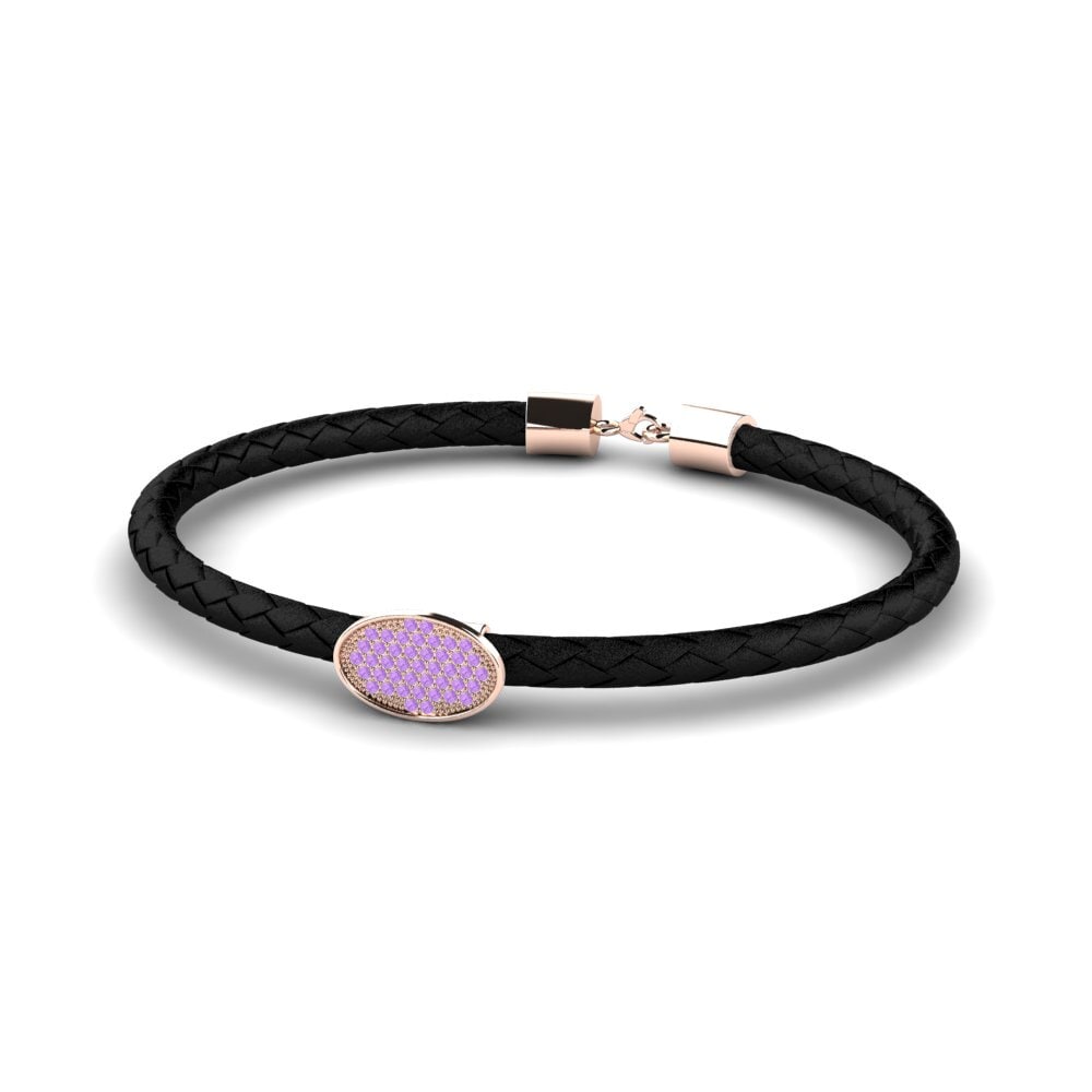 9ct Rose Gold Amethyst Men's Bracelet Zulybeth