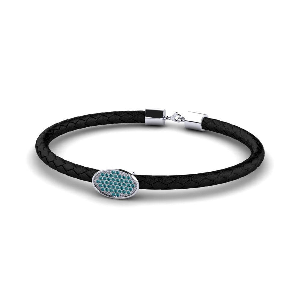 950 Palladium Blue Diamond Men's Bracelet Zulybeth