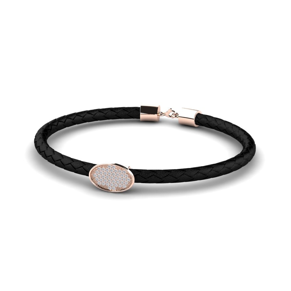9ct Rose Gold Diamond Men's Bracelet Zulybeth