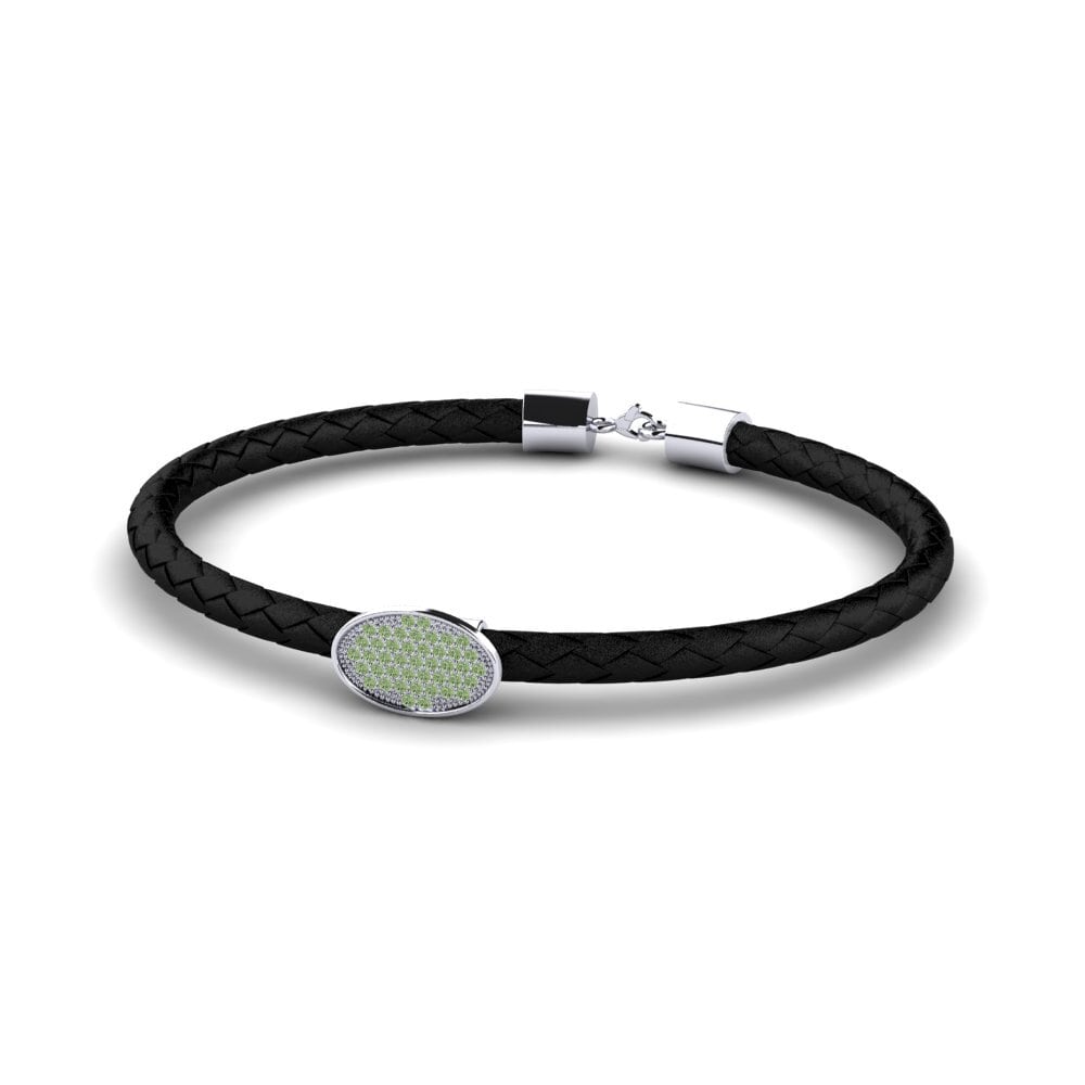 950 Palladium Green Diamond Men's Bracelet Zulybeth