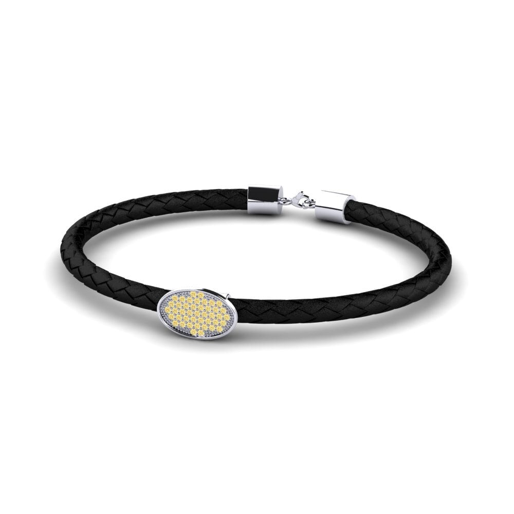950 Palladium Yellow Diamond Men's Bracelet Zulybeth