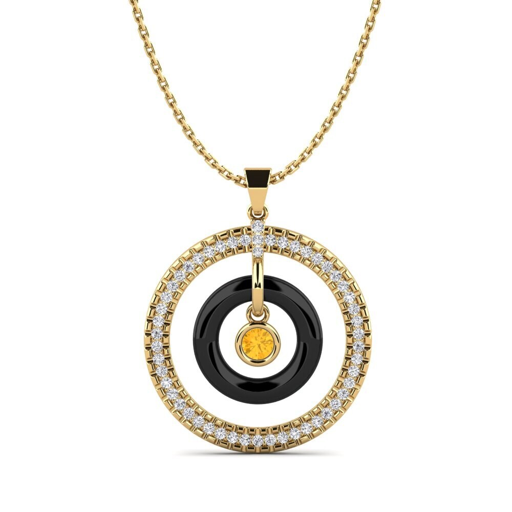 14ct Yellow Gold Citrine Women's Pendant Zumwalt