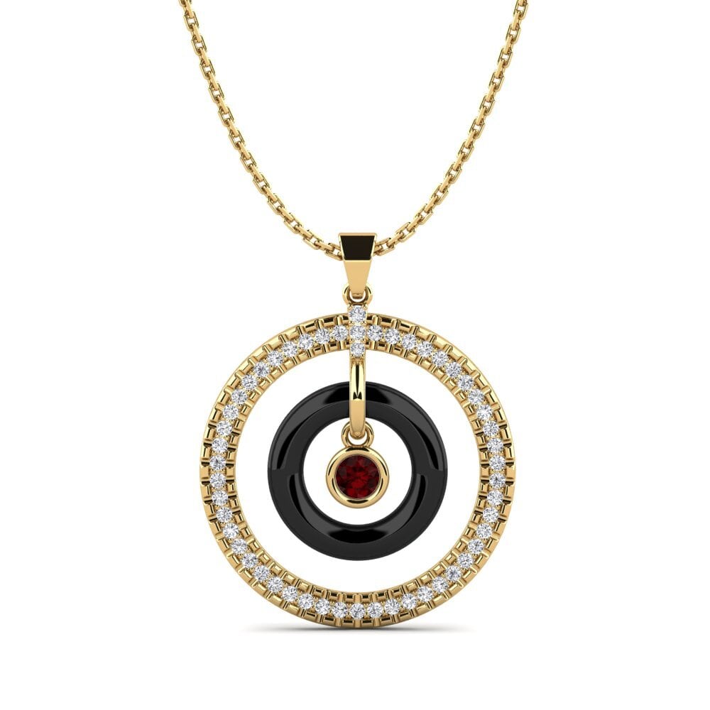14ct Yellow Gold Garnet Women's Pendant Zumwalt