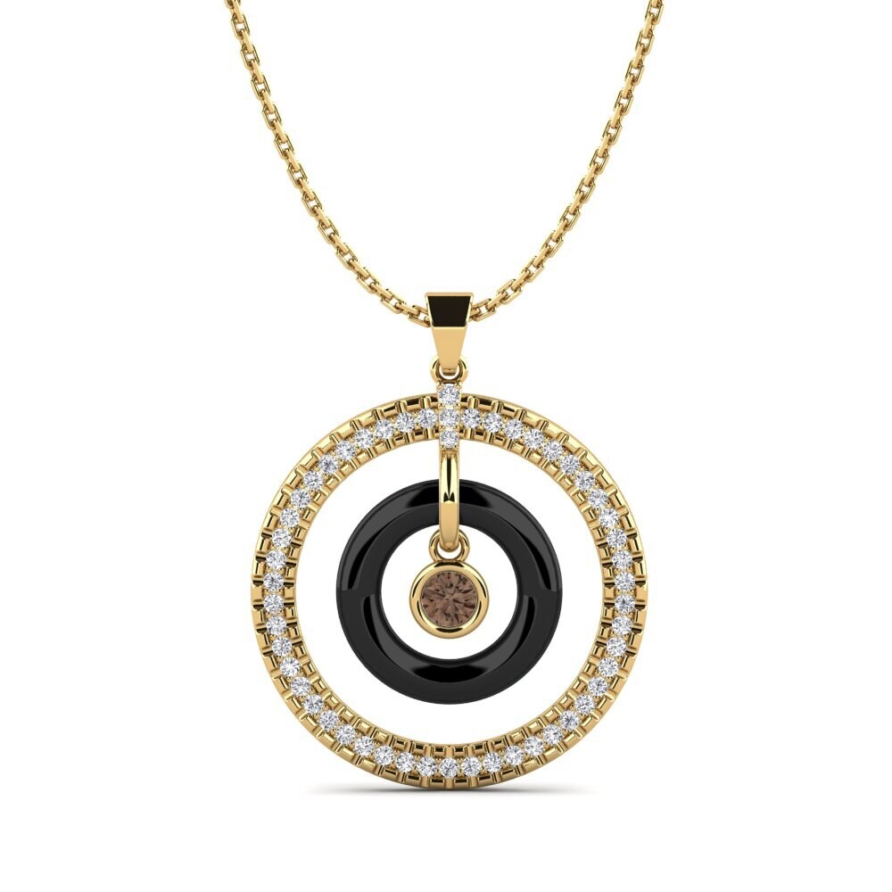 14ct Yellow Gold Smoky Quartz Women's Pendant Zumwalt