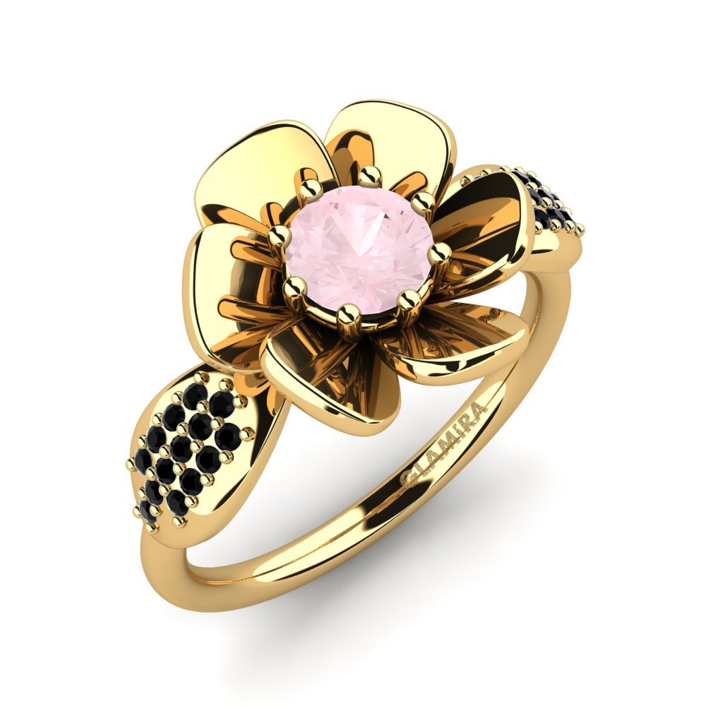 14ct Yellow Gold Rose Quartz Ring Zurielys