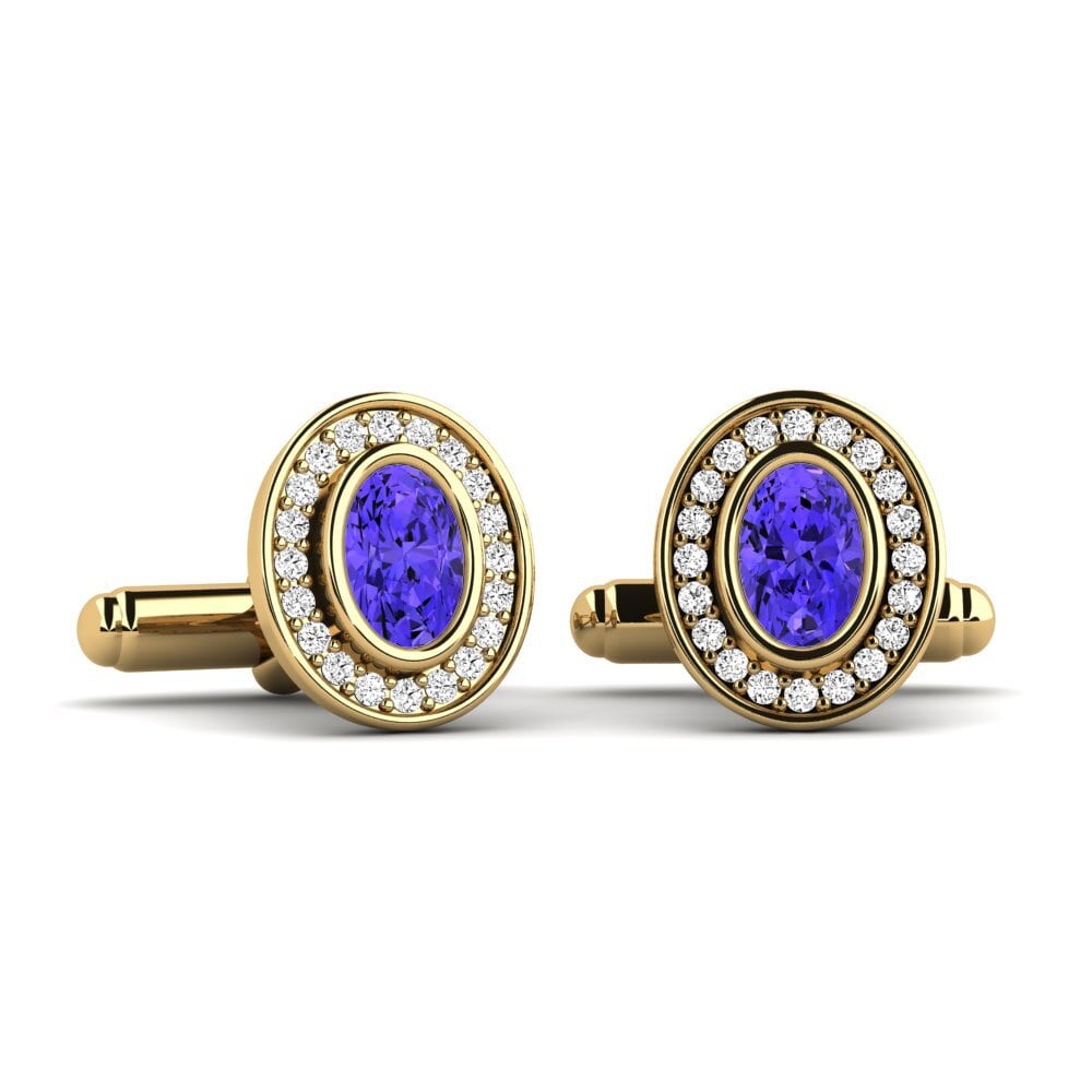 14ct Yellow Gold Tanzanite Cufflink Zuzana
