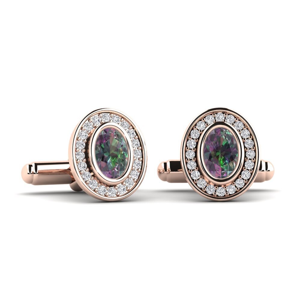 14ct Rose Gold Mystic Topaz Cufflink Zuzana