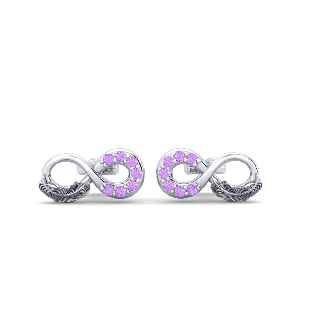 950 Palladium Amethyst Women's Earring Zvezda