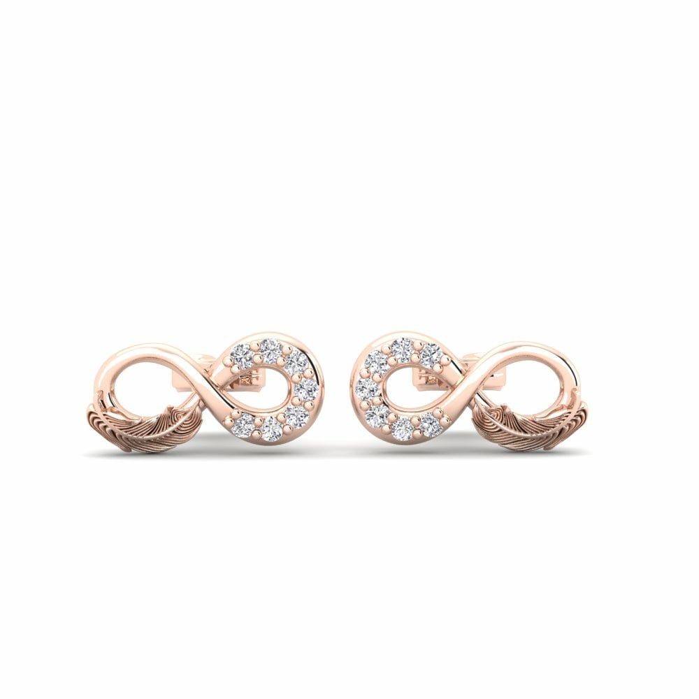 Studs Genuine Collection GLAMIRA Earring Zvezda 585 Rose Gold Diamond