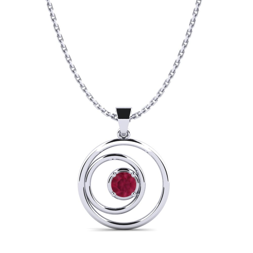 White Silver Ruby Women's Pendant Zykadial