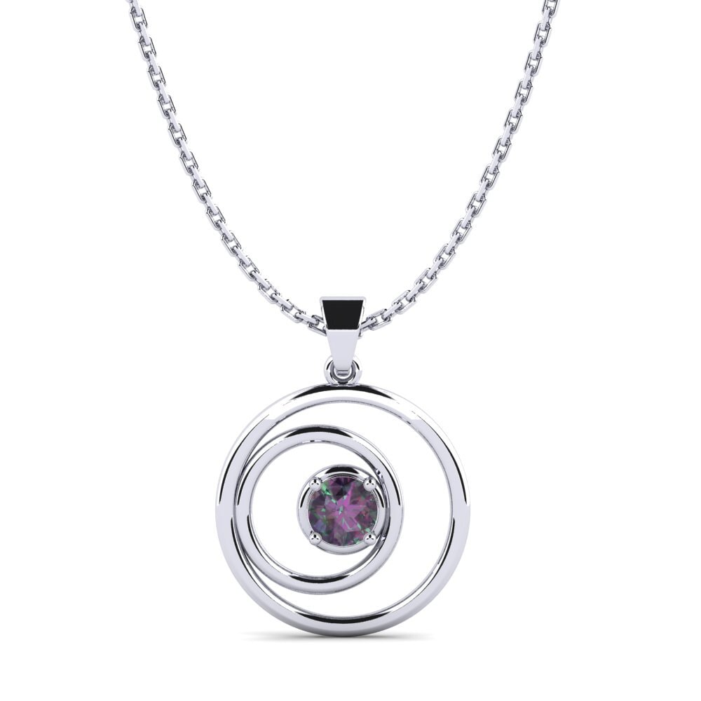Plata 925 Topacio Místico Colgante de Mujer Zykadial