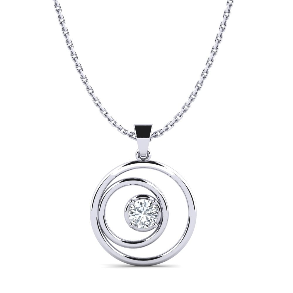 9k 화이트 골드 화이트지르콘 여성 펜던트 Zykadial