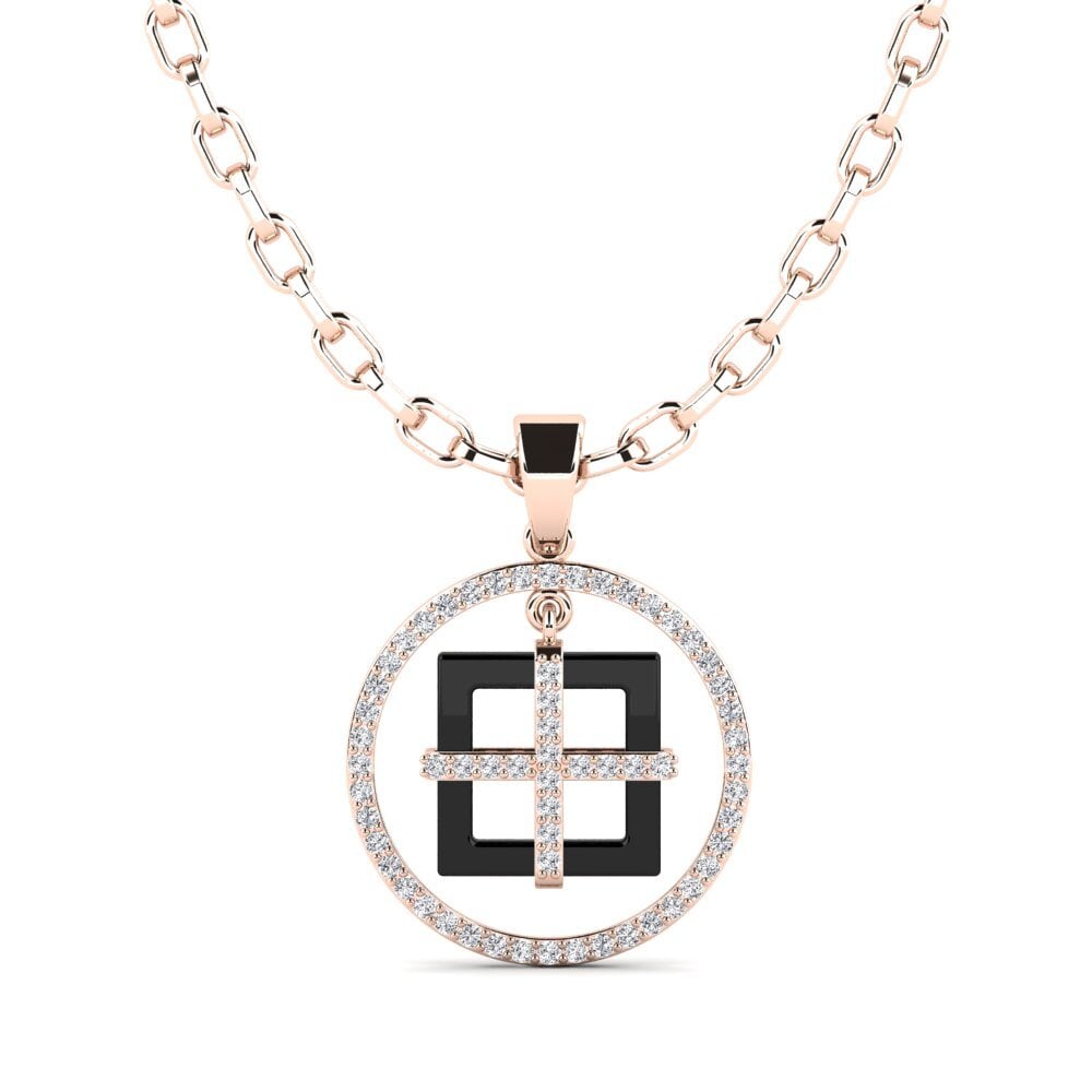 9k Oro Rosa Diamante Colgante para hombre Zyrako