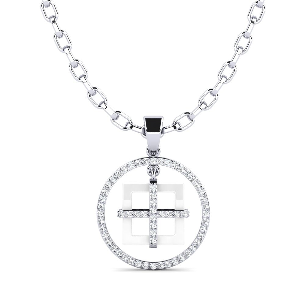 14ct White Gold Men's Pendant Zyrako