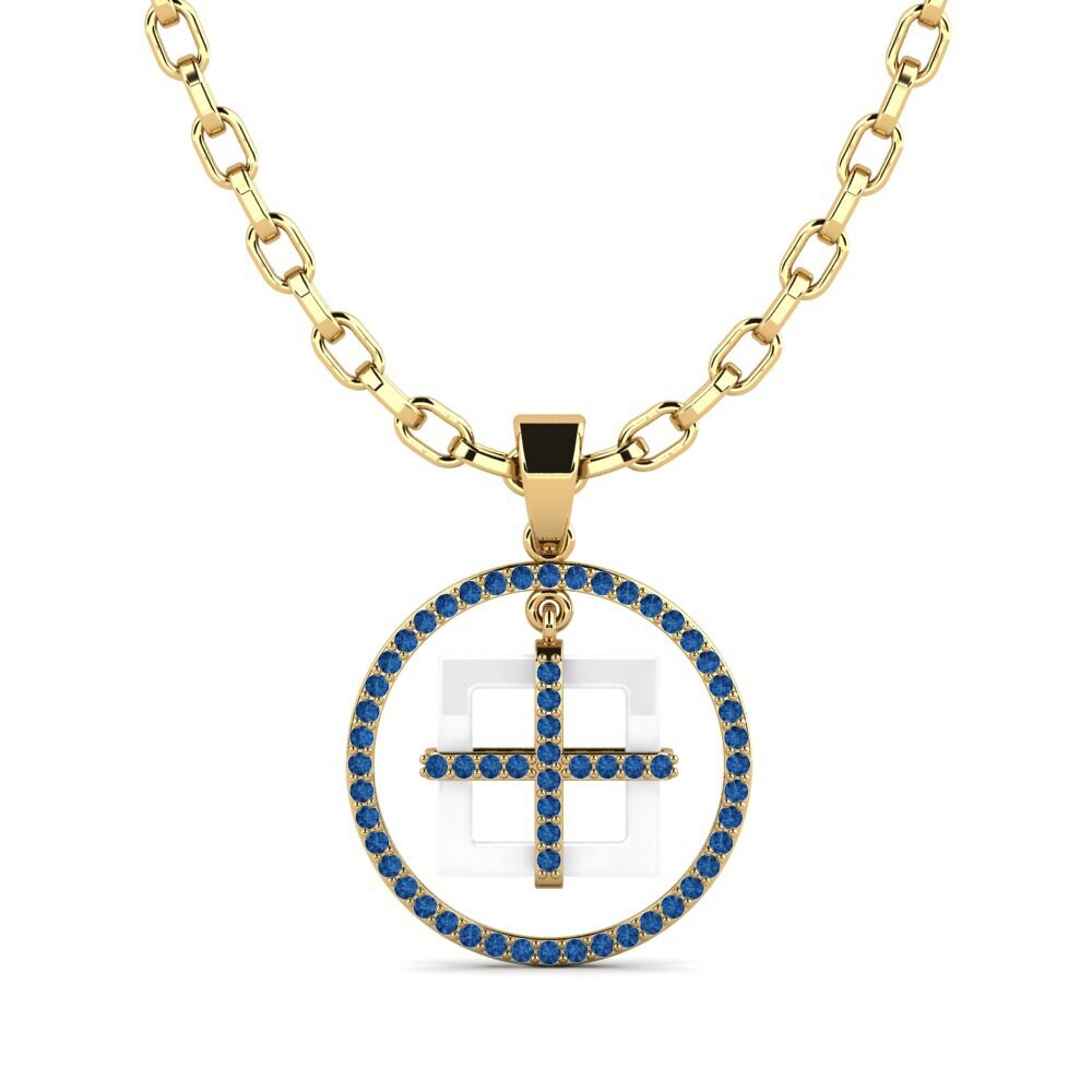 Dark Blue Zirconia Men's Pendant Zyrako
