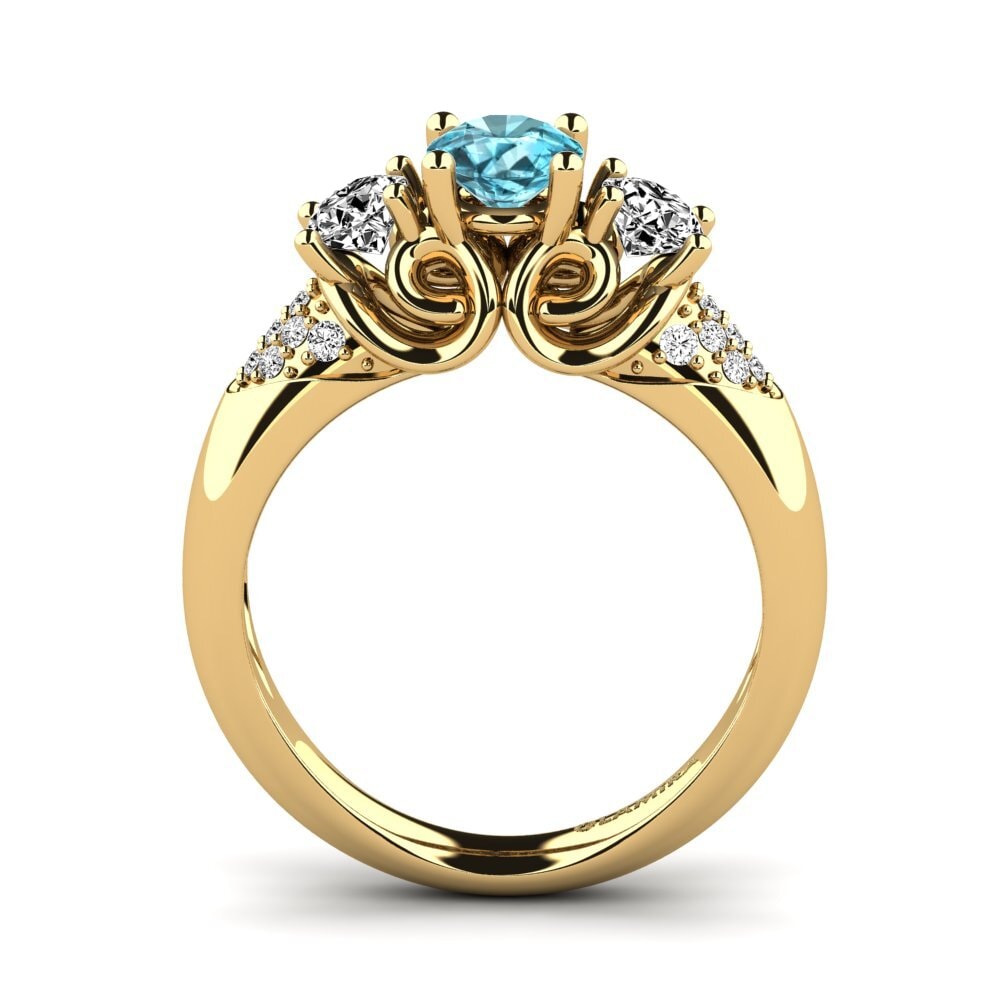 Blue Zircon Engagement Ring Velma