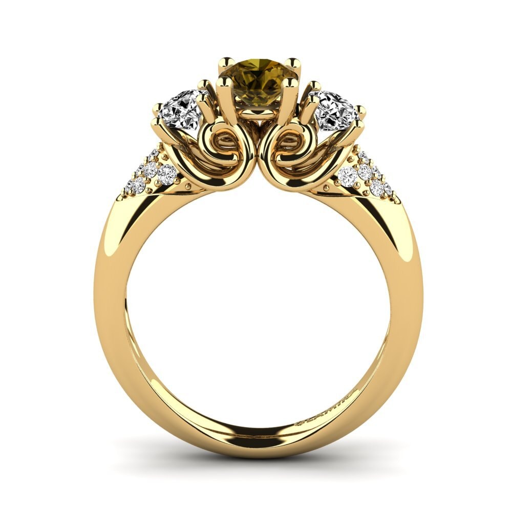 Brown Zircon Engagement Ring Velma