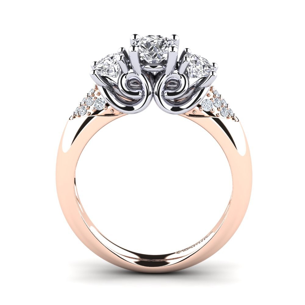 Oro Rosso & Bianco 750 Anello di fidanzamento Velma