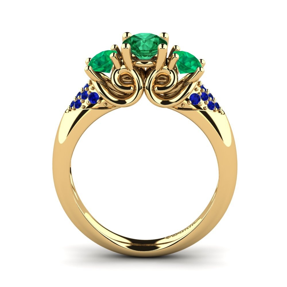 Emerald (Lab Created) Engagement Ring Velma