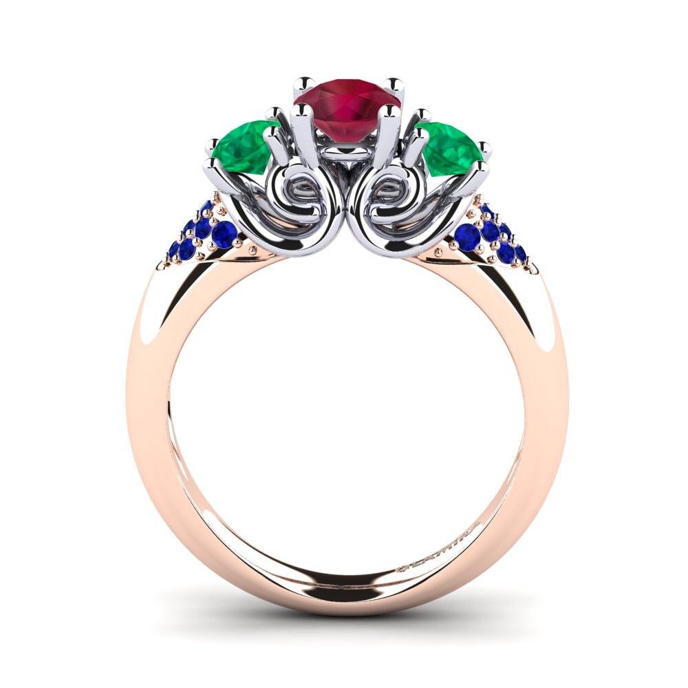 14k Rose & White Gold Engagement Ring Velma