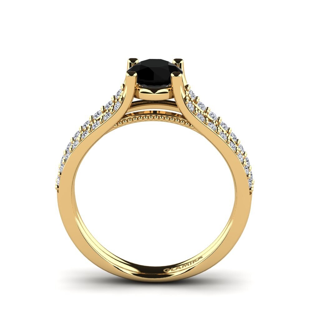 Black Onyx Engagement Ring Ebbony