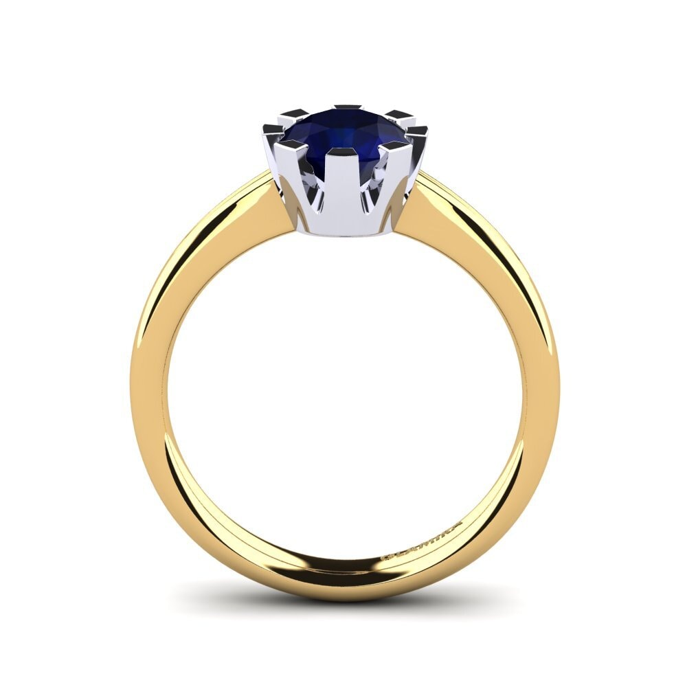 14k Oro Amarillo & Blanco Anillo de compromiso Linderoth 1.0 crt