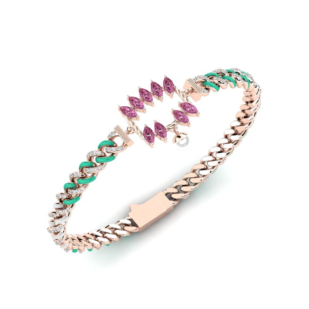 Rotgold 585 Rhodolit-Granat Damen armband Partia