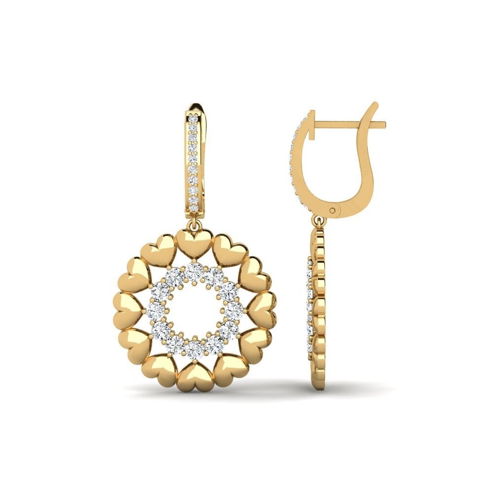 Boucles D'oreilles Femme En Or Avec Pierres - Modèle 68, Neuf Avec étiquettes, Origine Chine