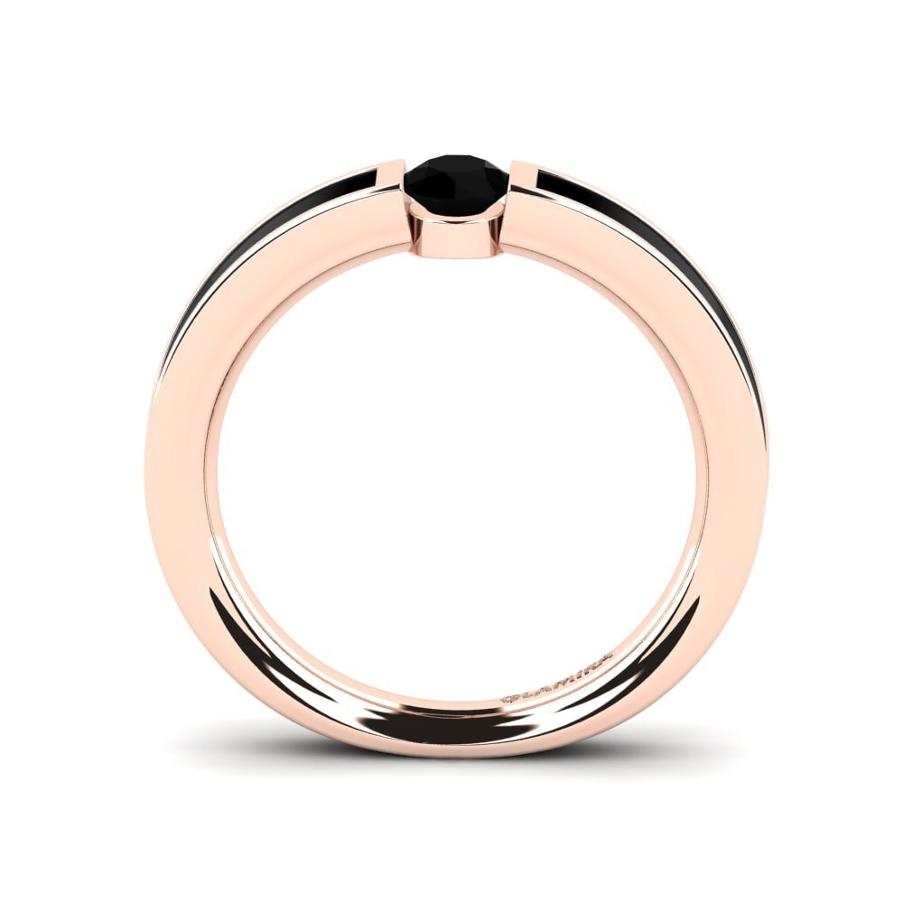 14ct Rose Gold Black Onyx Engagement Ring Eugenie