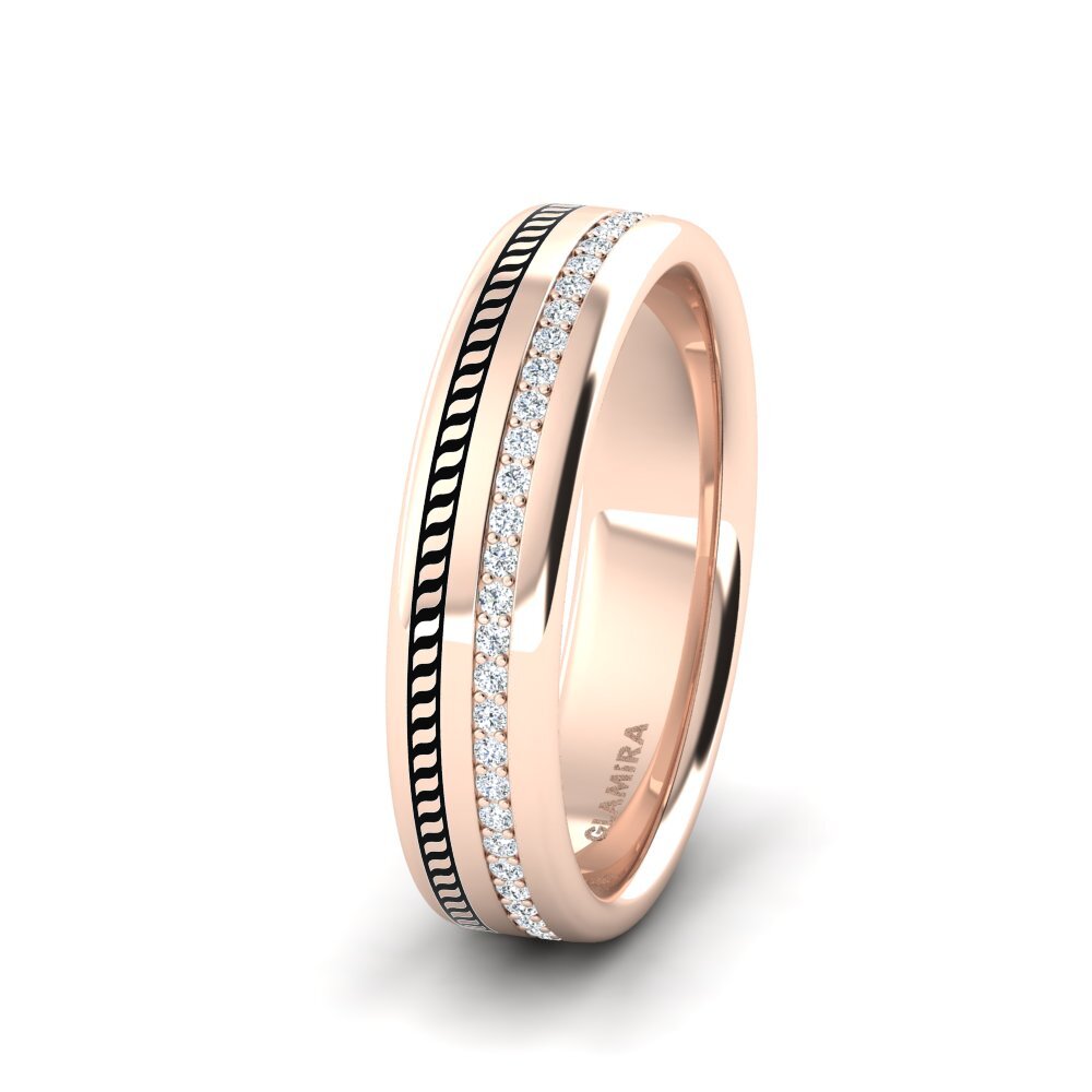 14ct Rose Gold Women's Wedding Ring Pretty Flow 5 mm