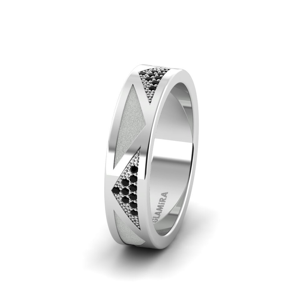 Black Sapphire Women's Wedding Ring Pretty Speech 5 mm