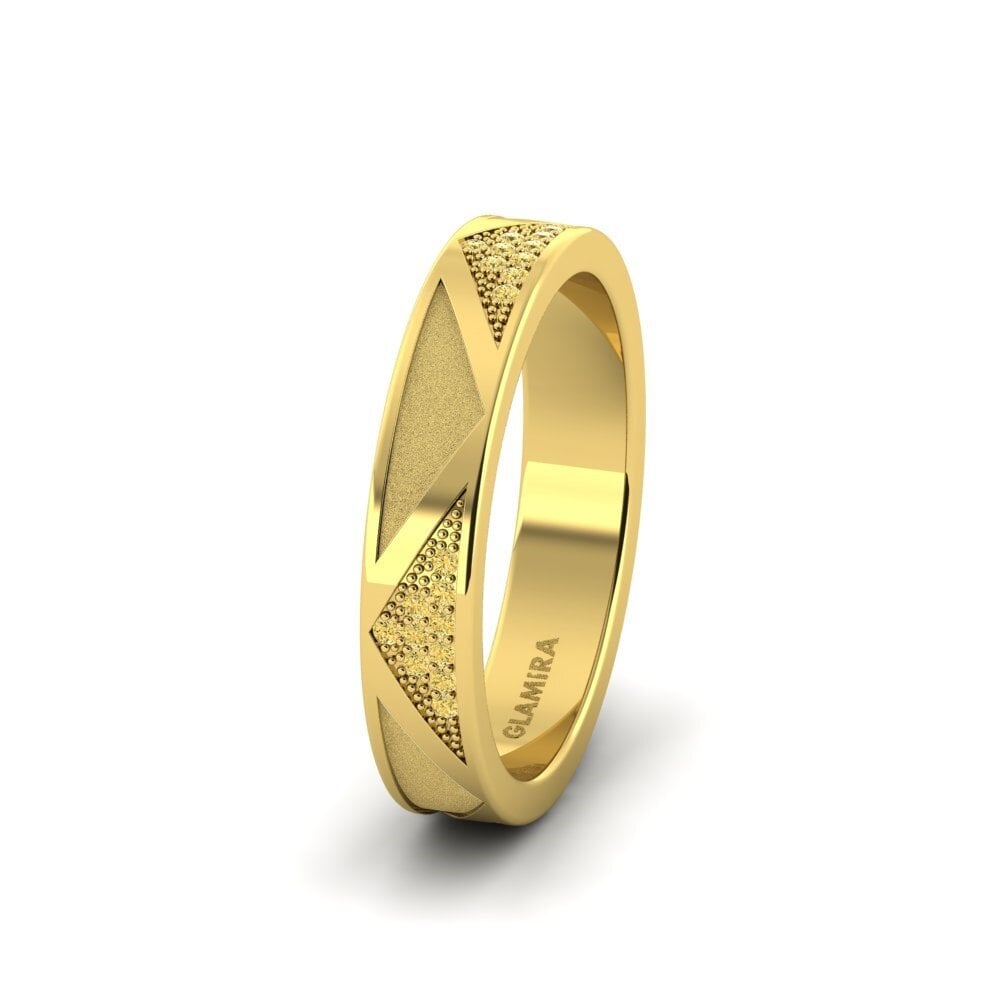 9ct Yellow Gold Yellow Diamond Women's Wedding Ring Pretty Speech 4 mm