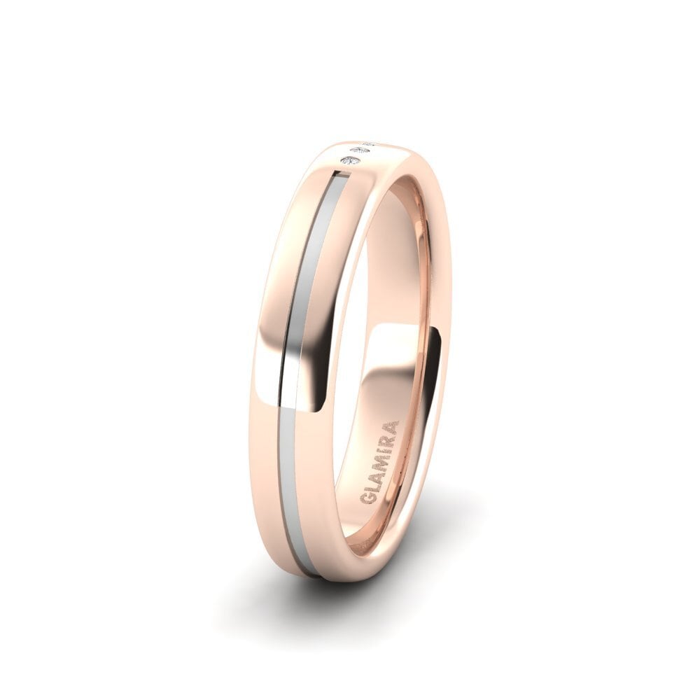 Or Rose & Blanc 585 Diamant Alliance pour femme Pretty Tender 4 mm