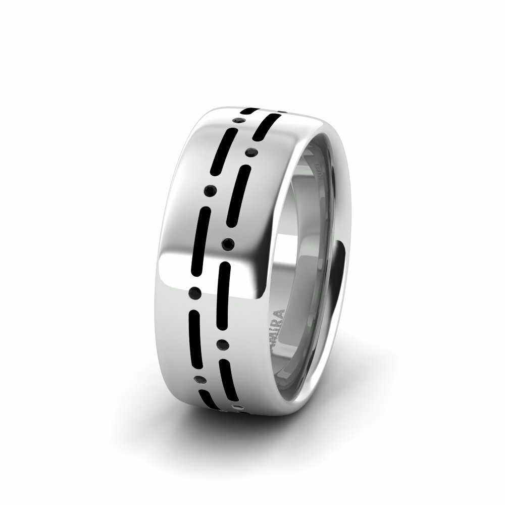 Zafiro negro Anillo Boda Mujer Pretty Way 8 mm