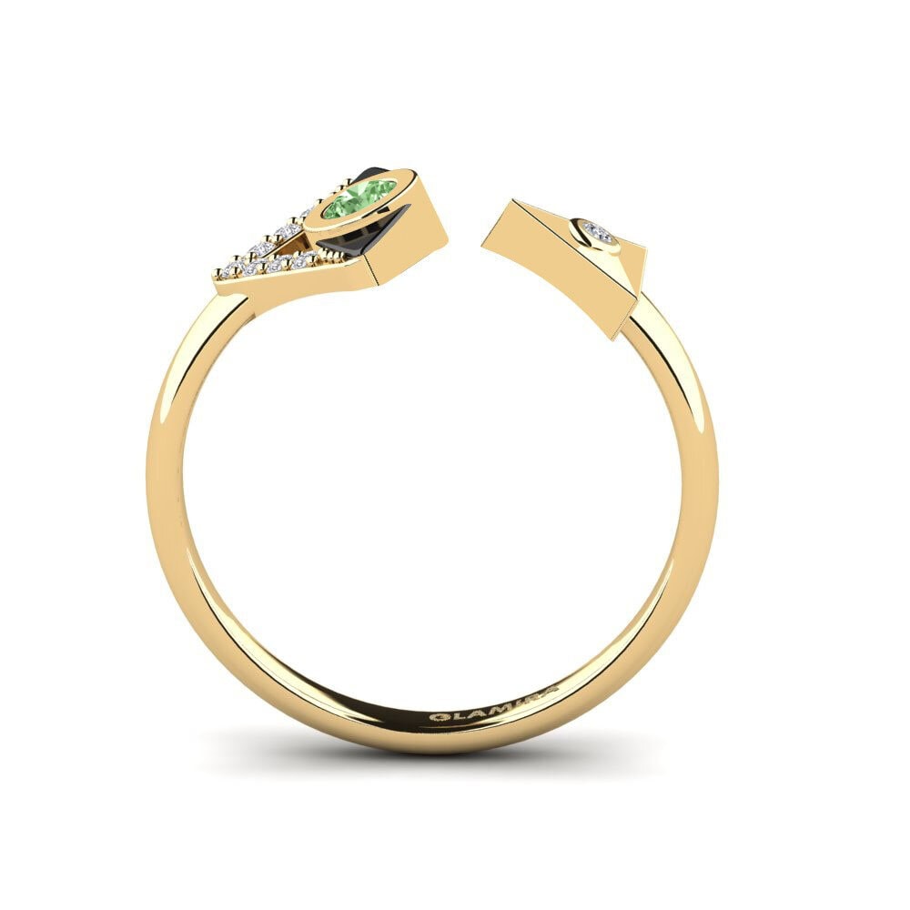 Diamante Verde Anel Exagerado