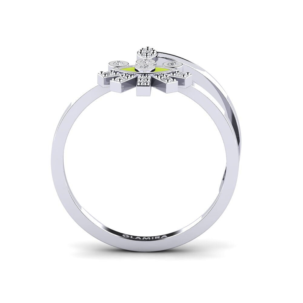 Argent Blanc Bague Krya