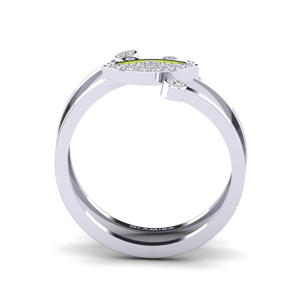 Argent Blanc Bague Lavni