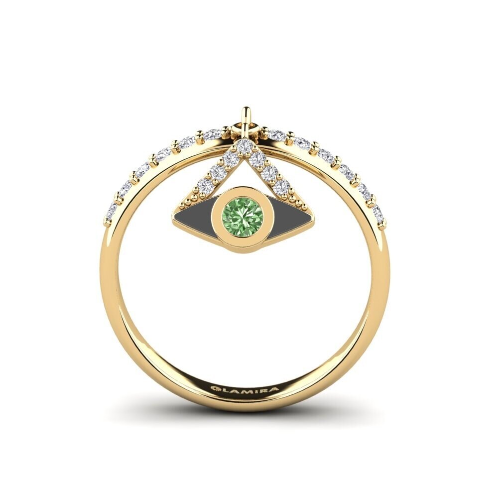 Diamante Verde Anel Lycklig