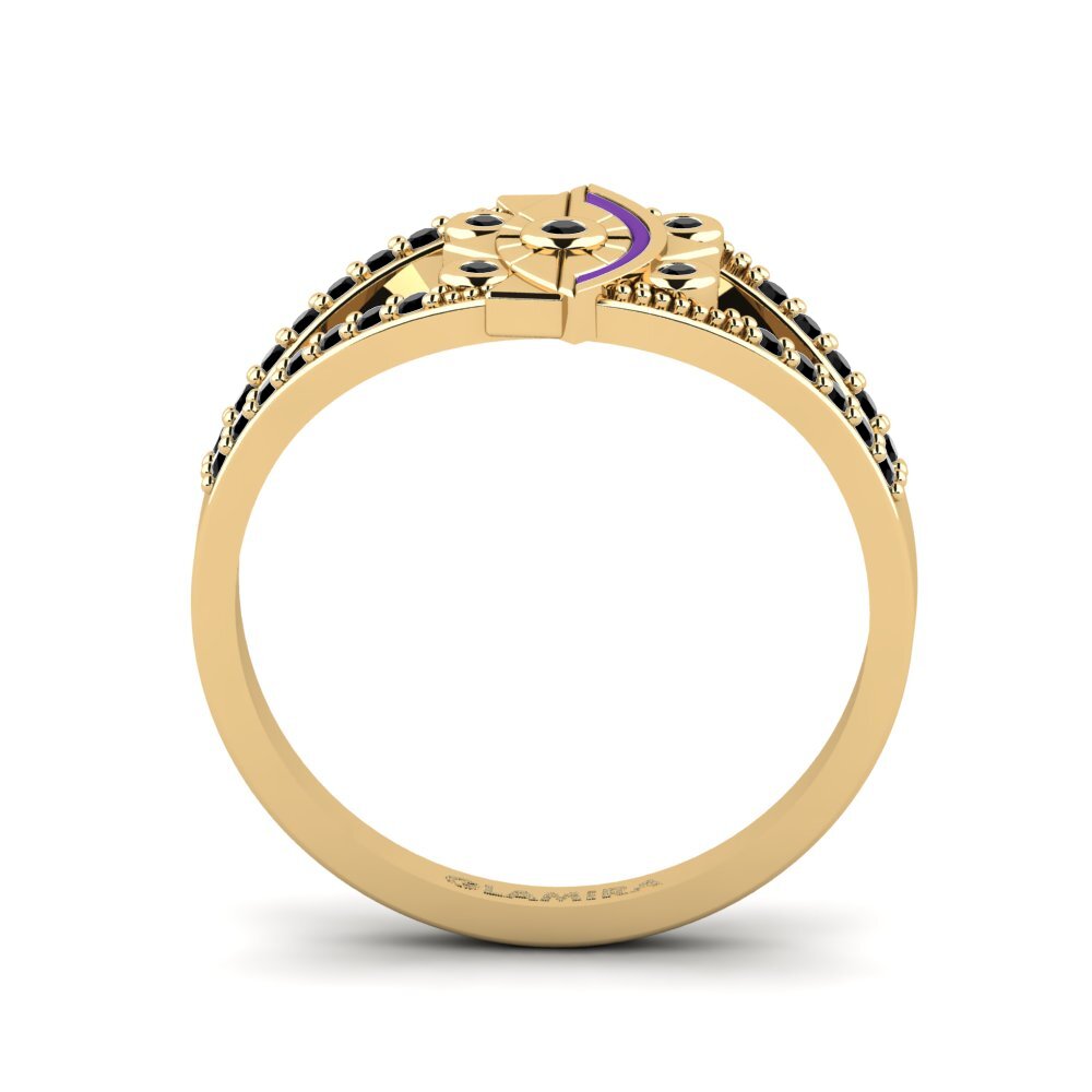 Schwarzer Diamant Ring Elegancki