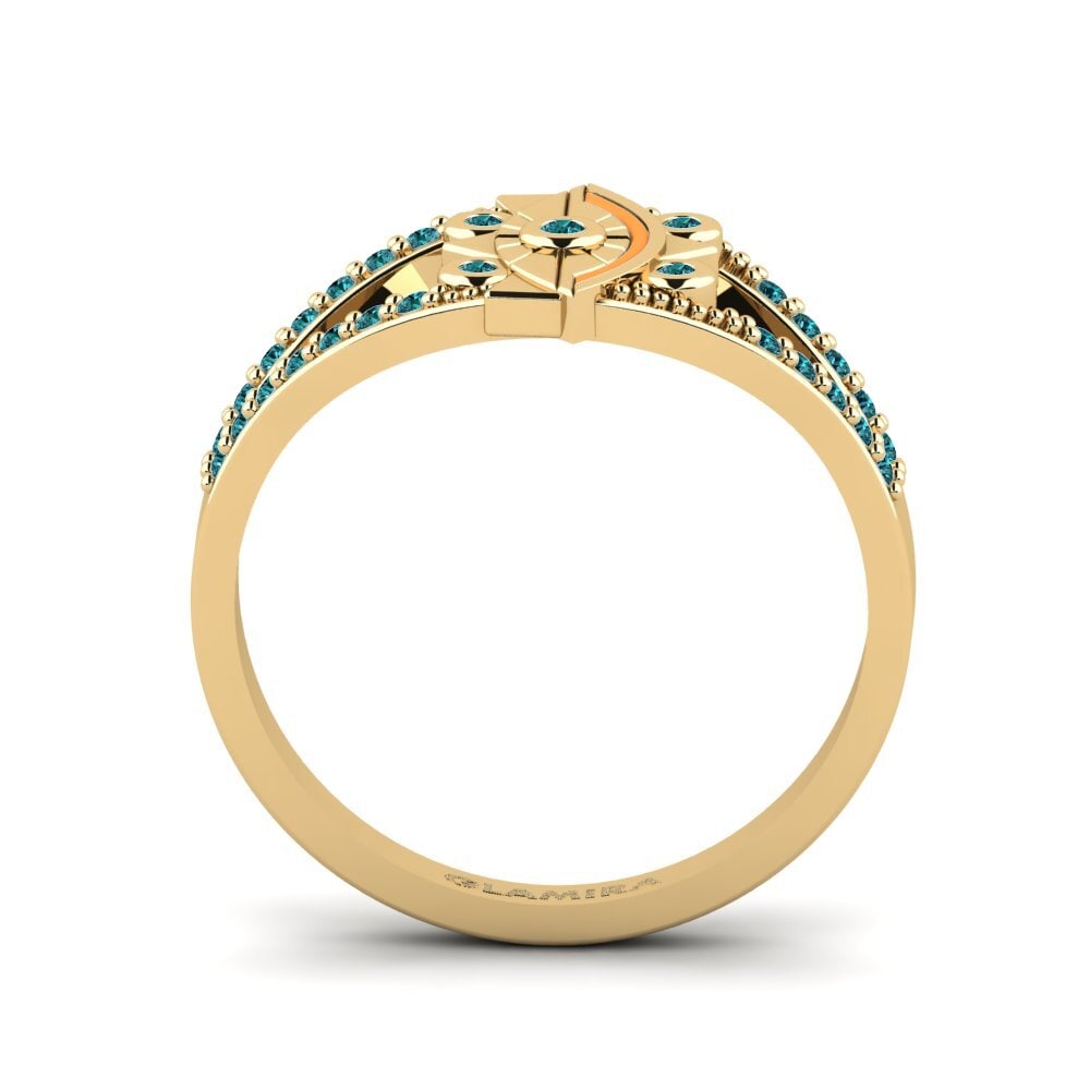 Blauer Diamant Ring Elegancki