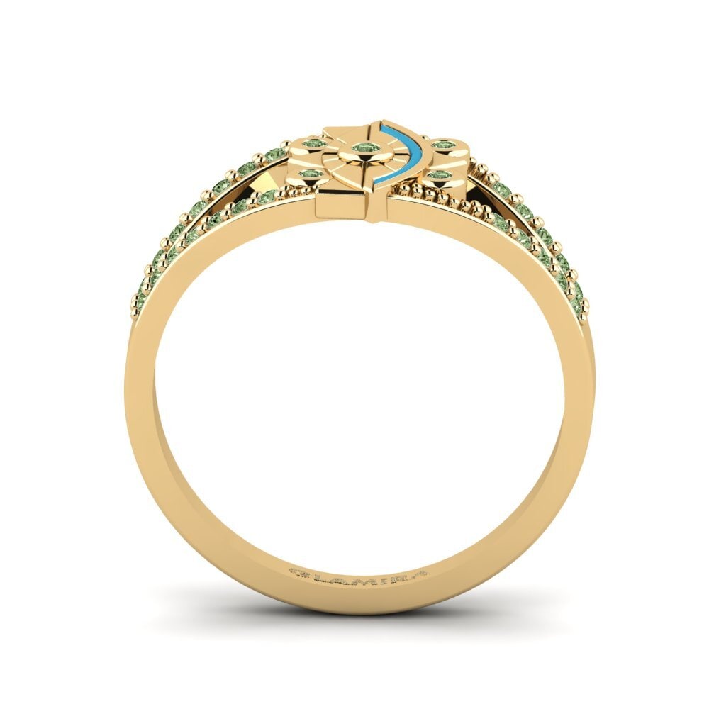 Diamante Verde Anel Elegancki
