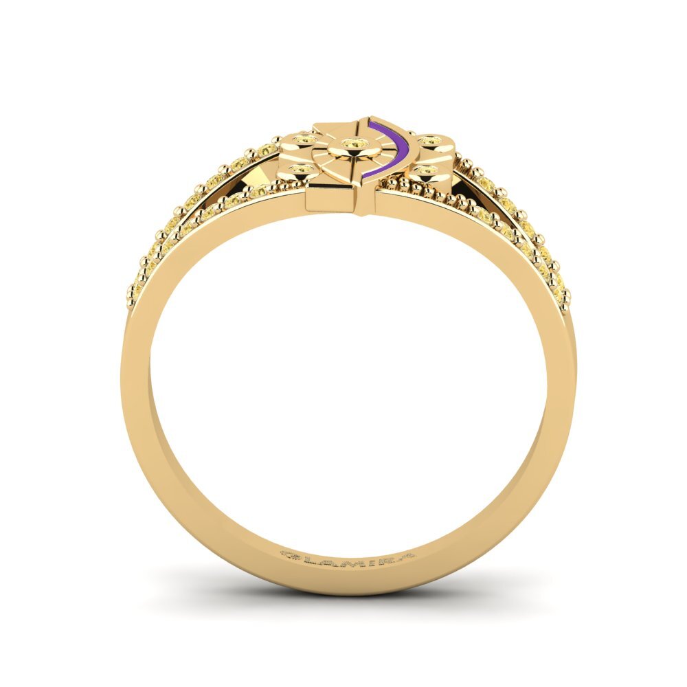 Yellow Diamond Ring Elegancki