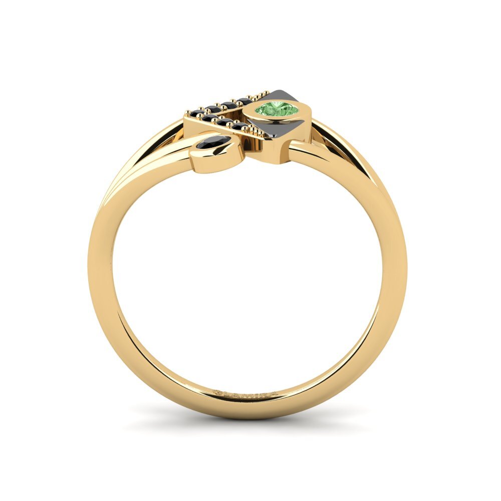 Diamante Verde Anel Mathitis